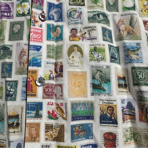 Jermyn & Bond Men’s Button-Up Shirt – Size L – Long Sleeve – Stamp Print - Picture 13 of 13